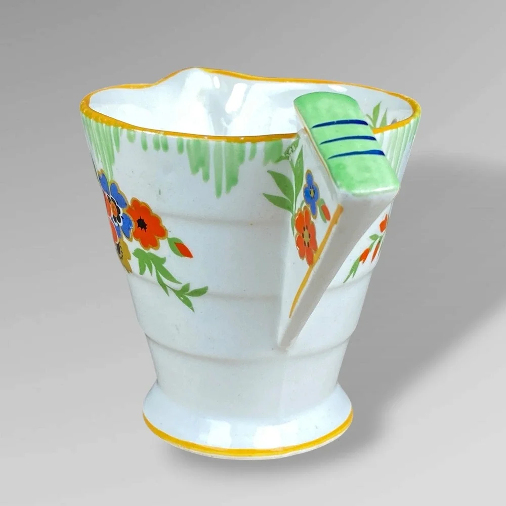 H&K Tunstall Floral Creamer Art Deco Made in England 1930s